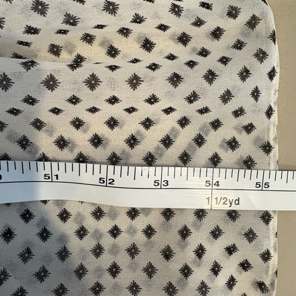 Madewell Womens Maxi Dress 2 Cream Black Semi Sheer Mixed Print Boho Peasant - Picture 7 of 10